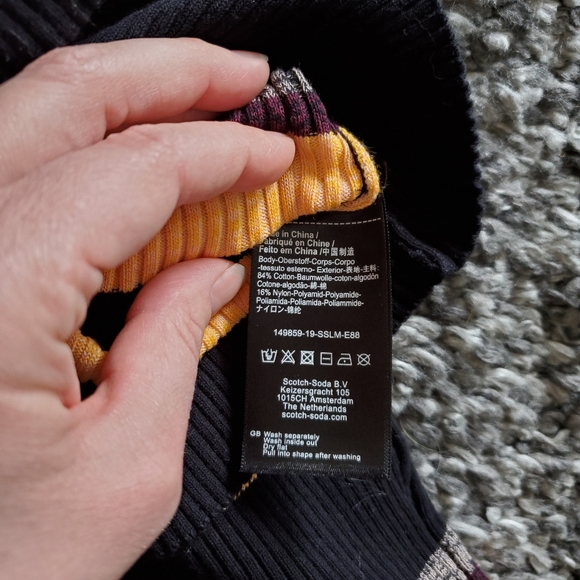 NWT Scotch & Soda Striped Ribbed Dress - Picture 4 of 5